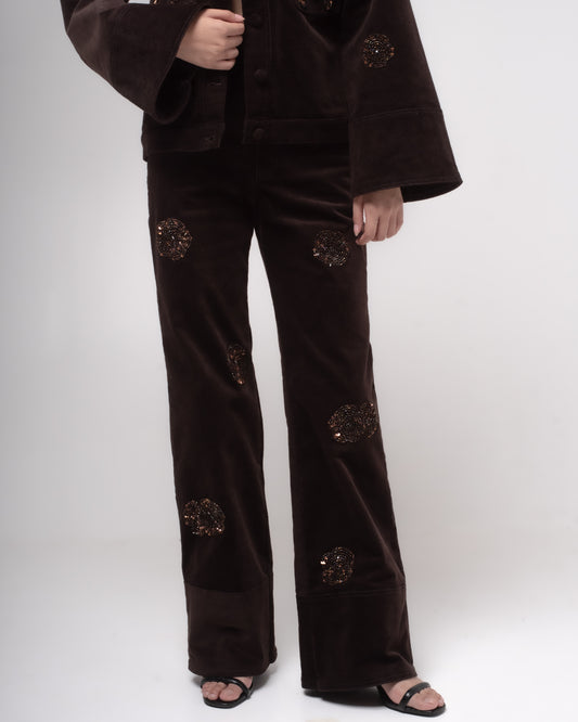 Embellished corduroy trousers